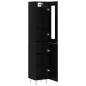 vidaXL Aparador de madera contrachapada negro 34,5x34x180 cm vidaXL Aparador de madera contrachapada negro 34,5x34x180 cm