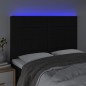 vidaXL Cabecero con luces LED tela negro 144x5x118/128 cm vidaXL Cabecero con luces LED tela negro 144x5x118/128 cm