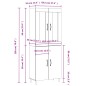 vidaXL Aparador alto madera contrachapada gris hormigón 69,5x34x180 cm