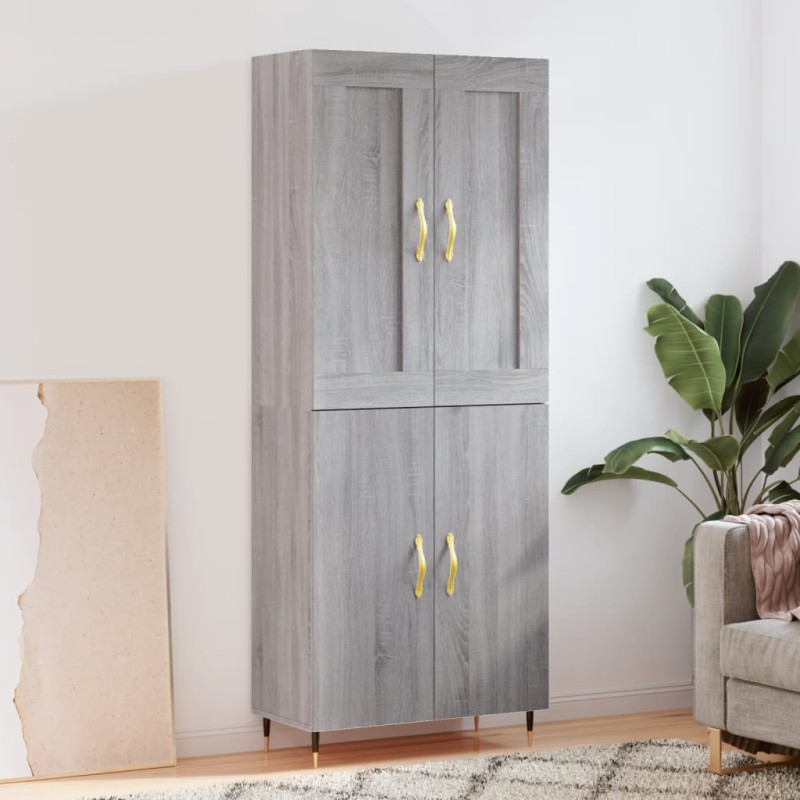 vidaXL Aparador alto madera contrachapada gris sonoma 69,5x34x180 cm vidaXL Aparador alto madera contrachapada gris sonoma 69,5x34x180 cm