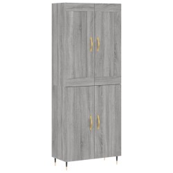 vidaXL Aparador alto madera contrachapada gris sonoma 69,5x34x180 cm