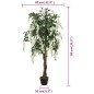 vidaXL Árbol de wisteria artificial 560 hojas verde y blanco 80 cm