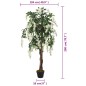 vidaXL Árbol de wisteria artificial 1470 hojas verde y blanco 200 cm vidaXL Árbol de wisteria artificial 1470 hojas verde y blanco 200 cm