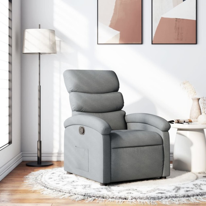 vidaXL Sillón reclinable de tela gris claro vidaXL Sillón reclinable de tela gris claro