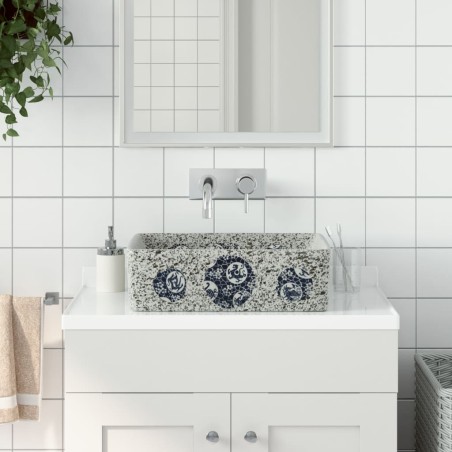 vidaXL Lavabo de encimera rectangular cerámica multicolor 46x35,5x13cm