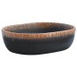 vidaXL Lavabo sobre encimera ovalado cerámica negro naranja 47x33x13cm vidaXL Lavabo sobre encimera ovalado cerámica negro naranja 47x33x13cm