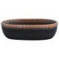 vidaXL Lavabo sobre encimera ovalado cerámica negro naranja 47x33x13cm vidaXL Lavabo sobre encimera ovalado cerámica negro naranja 47x33x13cm