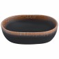 vidaXL Lavabo sobre encimera ovalado cerámica negro naranja 47x33x13cm vidaXL Lavabo sobre encimera ovalado cerámica negro naranja 47x33x13cm