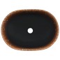 vidaXL Lavabo sobre encimera ovalado cerámica negro naranja 47x33x13cm vidaXL Lavabo sobre encimera ovalado cerámica negro naranja 47x33x13cm