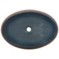 vidaXL Lavabo sobre encimera ovalado cerámica marrón y azul 59x40x15cm vidaXL Lavabo sobre encimera ovalado cerámica marrón y azul 59x40x15cm