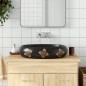 vidaXL Lavabo sobre encimera ovalado cerámica negro y azul 59x40x15 cm vidaXL Lavabo sobre encimera ovalado cerámica negro y azul 59x40x15 cm
