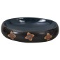 vidaXL Lavabo sobre encimera ovalado cerámica negro y azul 59x40x15 cm vidaXL Lavabo sobre encimera ovalado cerámica negro y azul 59x40x15 cm