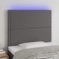 vidaXL Cabecero con luces LED cuero sintético gris 80x5x118/128 cm vidaXL Cabecero con luces LED cuero sintético gris 80x5x118/128 cm