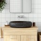 vidaXL Lavabo sobre encimera ovalado cerámica negro 59x40x15 cm vidaXL Lavabo sobre encimera ovalado cerámica negro 59x40x15 cm