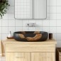 vidaXL Lavabo sobre encimera ovalado cerámica negro 59x40x14 cm vidaXL Lavabo sobre encimera ovalado cerámica negro 59x40x14 cm