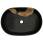 vidaXL Lavabo sobre encimera ovalado cerámica negro 59x40x14 cm vidaXL Lavabo sobre encimera ovalado cerámica negro 59x40x14 cm