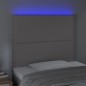 vidaXL Cabecero con luces LED cuero sintético gris 80x5x118/128 cm vidaXL Cabecero con luces LED cuero sintético gris 80x5x118/128 cm