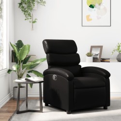 vidaXL Sillón reclinable de cuero sintético negro
