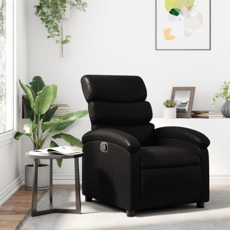 vidaXL Sillón reclinable de cuero sintético negro