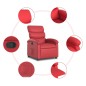 vidaXL Sillón reclinable de cuero sintético rojo vidaXL Sillón reclinable de cuero sintético rojo