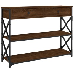 vidaXL Mesa consola madera de ingeniería marrón roble 100x28x75 cm