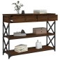 vidaXL Mesa consola madera de ingeniería marrón roble 100x28x75 cm vidaXL Mesa consola madera de ingeniería marrón roble 100x28x75 cm