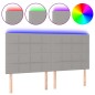 vidaXL Cabecero con luces LED tela gris claro 160x5x118/128 cm vidaXL Cabecero con luces LED tela gris claro 160x5x118/128 cm