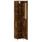 vidaXL Aparador de madera contrachapada roble ahumado 34,5x34x180 cm vidaXL Aparador de madera contrachapada roble ahumado 34,5x34x180 cm