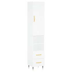 vidaXL Aparador alto madera de ingeniería blanco 34,5x34x180 cm