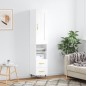 vidaXL Aparador alto madera contrachapada blanco brillo 34,5x34x180 cm vidaXL Aparador alto madera contrachapada blanco brillo 34,5x34x180 cm