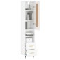 vidaXL Aparador alto madera contrachapada blanco brillo 34,5x34x180 cm vidaXL Aparador alto madera contrachapada blanco brillo 34,5x34x180 cm