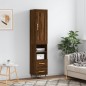 vidaXL Aparador alto madera contrachapada roble marrón 34,5x34x180 cm vidaXL Aparador alto madera contrachapada roble marrón 34,5x34x180 cm