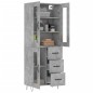 vidaXL Aparador alto madera contrachapada gris hormigón 69,5x34x180 cm vidaXL Aparador alto madera contrachapada gris hormigón 69,5x34x180 cm