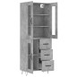 vidaXL Aparador alto madera contrachapada gris hormigón 69,5x34x180 cm vidaXL Aparador alto madera contrachapada gris hormigón 69,5x34x180 cm