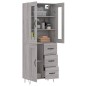 vidaXL Aparador alto madera contrachapada gris sonoma 69,5x34x180 cm vidaXL Aparador alto madera contrachapada gris sonoma 69,5x34x180 cm
