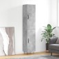 vidaXL Aparador de madera contrachapada gris hormigón 34,5x34x180 cm vidaXL Aparador de madera contrachapada gris hormigón 34,5x34x180 cm