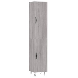 vidaXL Aparador alto madera contrachapada gris Sonoma 34,5x34x180 cm