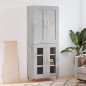 vidaXL Aparador alto madera contrachapada gris hormigón 69,5x34x180 cm