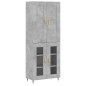 vidaXL Aparador alto madera contrachapada gris hormigón 69,5x34x180 cm