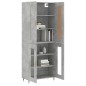 vidaXL Aparador alto madera contrachapada gris hormigón 69,5x34x180 cm