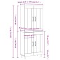 vidaXL Aparador alto madera contrachapada gris hormigón 69,5x34x180 cm