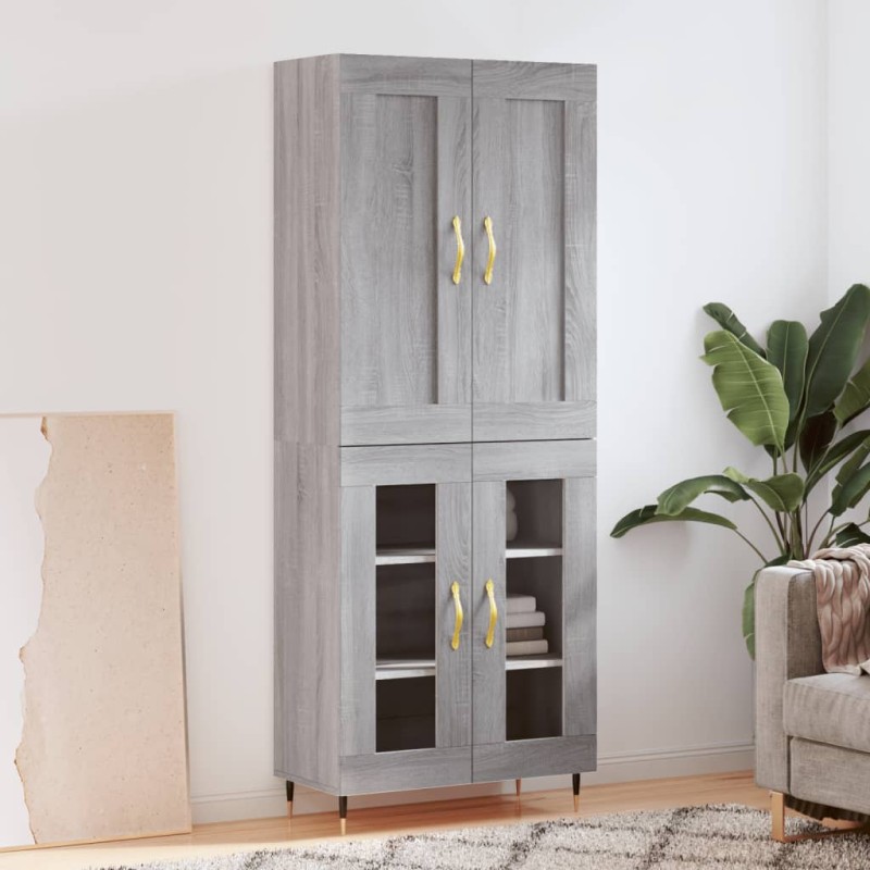 vidaXL Aparador alto madera contrachapada gris sonoma 69,5x34x180 cm vidaXL Aparador alto madera contrachapada gris sonoma 69,5x34x180 cm