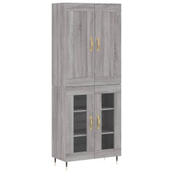 vidaXL Aparador alto madera contrachapada gris sonoma 69,5x34x180 cm