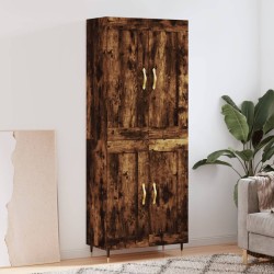 vidaXL Aparador alto madera contrachapada roble ahumado 69,5x34x180 cm