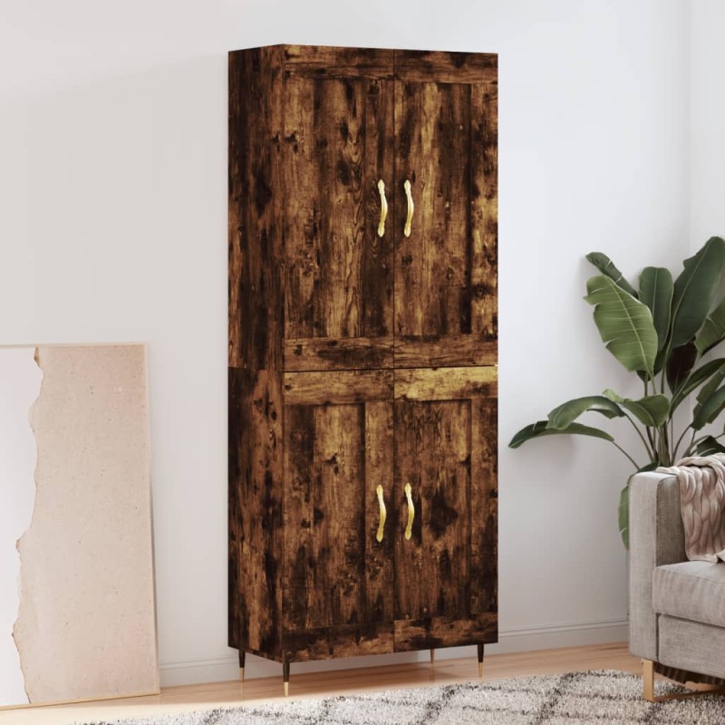 vidaXL Aparador alto madera contrachapada roble ahumado 69,5x34x180 cm vidaXL Aparador alto madera contrachapada roble ahumado 69,5x34x180 cm