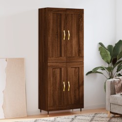 vidaXL Aparador alto madera contrachapada marrón roble 69,5x34x180 cm