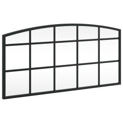 vidaXL Espejo de pared arco de hierro negro 60x30 cm