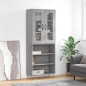 vidaXL Aparador alto madera contrachapada gris sonoma 69,5x34x180 cm vidaXL Aparador alto madera contrachapada gris sonoma 69,5x34x180 cm