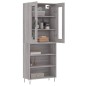 vidaXL Aparador alto madera contrachapada gris sonoma 69,5x34x180 cm vidaXL Aparador alto madera contrachapada gris sonoma 69,5x34x180 cm