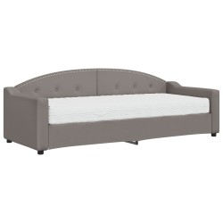 vidaXL Sofá cama con colchón tela gris taupe 80x200 cm